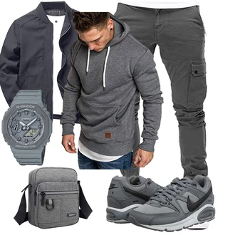 7/8-lang Outfit mit Khaki/Dunkelgrün/Grau/Dunkelgrau CargoHose/Cargo-JoggingHose/Capri/Cargo Short Cassiecy "Freizeit Outfit"