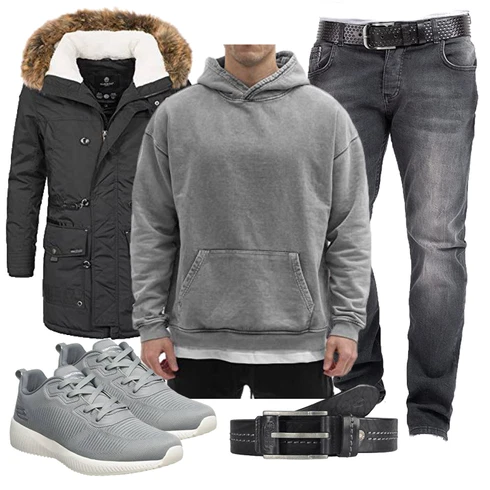 Lang Schwarz/Dunkelgrau/Dunkelgrün/Grau/Khaki Kapuzenjacke/Parka-übergangsjacke/Winterjacke/Winter Parka MARIKOO kombinieren mit Schwarz/Dunkelgrau/Dunkelgrün/Grau/Khaki Kapuzenjacke/Parka-übergangsjacke/Winterjacke/Winter Parka MARIKOO
