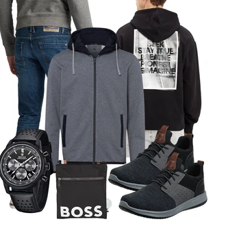 Jeans Outfits mit Grau/Weiß Unkategorisiert Brax "Freizeit Outfit"