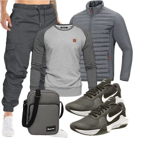 Grau/Hellgrau/Dunkelgrau Hoodie Women's Fleece Sweatshirts/Sport Sweatshirt REPUBLIX kombinieren