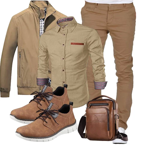 Khaki/Beige/Braun Hemdbluse/Casual Hemd/Business Hemd Meilicloth kombinieren
