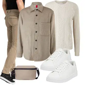 Outfit mit Weiß Schuh Leder Sneaker/Sneaker Low/Plateau-Sneaker/Schmaler Sneaker/Sneaker Mit Seitlichem Reißverschluss/Sommer Sneaker Pull&Bear "Freizeit Outfit"