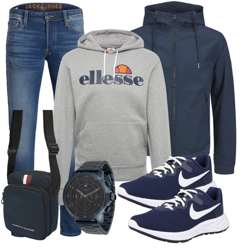 Edel Grau/Silber/Hellgrau/Braun/Orange Vintage Hoodie/Hoodie/Ausgefallener Hoodie/Sport Hoodie/Unisex Hoodie Ellesse kombinierenLook: Rad, Classic, Old Money, Retro, Unisex, Steampunk, Edel, Rap