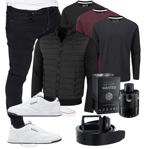 Schwarz/Grau 2in1 Jacke/IsolationsJacke/KunstfaserJacke/MerinoJacke/ThermoJacke/HybridJacke Calvin Klein kombinieren