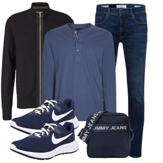 Jeans Outfits mit Sweatshirt Tommy Hilfiger "Freizeit Outfit"