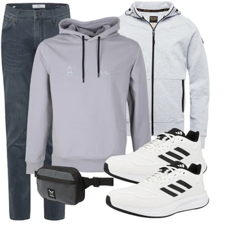 Logoprint Outfit mit Weiß/Creme gesundheitsschuh/Walkingschuh/Sneaker Low/Schuh Ohne Schnürsenkel/Sommer Sneaker Adidas Performance "Freizeit Outfit"