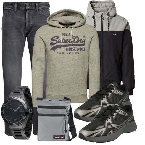 Elegant Dunkelgrau/Grau/Hellgrau Tapered-Jeans/Thermojeans/Winterjacke/Slim Fit Jeans/Straight Leg Jean/Low Rise Jean/Herren Lederjacke/Dad Jeans/Regular-Fit Jeans/Leder Schuhe/Sportschuhe/Jeans mit Schlitz/Damen 7/8-Länge Jeans/Vintage Jeans/Formelles Hemd Jack & Jones kombinierenLook: Uni, Lack, Smart Casual, Old Money, Premium, Retro, Coole, Moderne, Classic, Schlichte, Elegant, Vintage