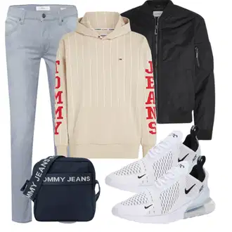 Air Max 270 Outfit mit Weiß/Creme/Blau Sommer Sneaker/Schuh Mit Rolle/Skateschuh/Sneaker Mit Lochmuster Nike Sportswear "Freizeit Outfit"