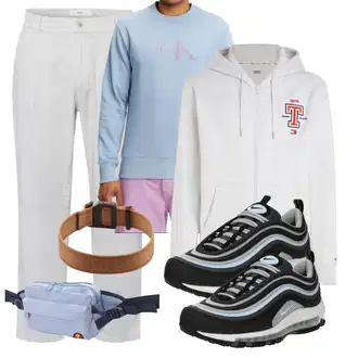 30er Jahre Outfit mit Braun/Gold/Khaki Casual Gürtel/Lederarmband/Halskette/Frauengürtel Ohne Schnalle Boss "Freizeit Outfit"Look: 30er Jahre, 40er Jahre, Classic, Unisex, Vintage, Retro, 80er