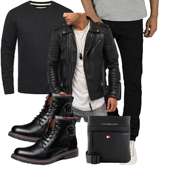 Party Outfits Schön mit Schwarz Unkategorisiert Jack & Jones "Freizeit Outfit"Look: Casual, Schön, Lack
