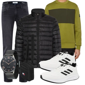 Outfit mit Weiß/Creme gesundheitsschuh/Walkingschuh/Sneaker Low/Schuh Ohne Schnürsenkel/Sommer Sneaker Adidas Performance "Freizeit Outfit"