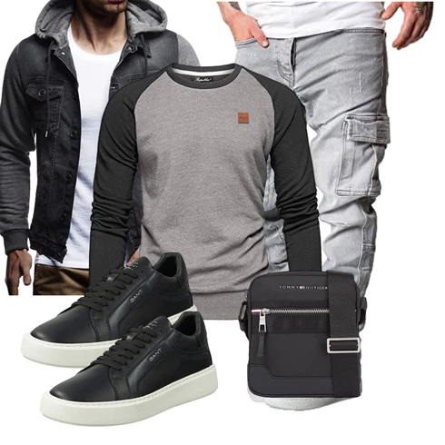 Grau/Dunkelgrau/Hellgrau Hoodie Women's Fleece Sweatshirts/Sport Sweatshirt REPUBLIX kombinieren