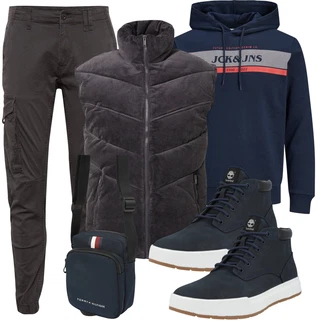 Coole Outfit mit Dunkelblau/Blau/Hellblau Winter Sneaker/Schmaler Sneaker/Canvas-Sneaker/Skateschuh/Schnürschuh/Leder Sneaker Timberland "Freizeit Outfit"Look: Uni, Smart Casual, Sportlich, Skater, Maritim, Casual, Coole
