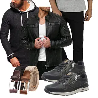 Party Outfits Schön mit Schwarz Unkategorisiert Jack & Jones, Schwarz/Dunkelgrau/Grau Unisex Hoodie/Hoodie/Sport Sweatshirt/Strick Hoodie/Sport Hoodie/Ausgefallener Hoodie/Kapuzenpullover Behype, Schwarz Jacke mit Seitlichem Reißverschluss/Motorradjacke/Bikerjacke/Leder Bomberjacke/Kunstlederjacke/Lederjacke Redbridge "Freizeit Outfit"Look: Casual, Schön, Lack, Oversize, Coole, Smart Casual, Moderne, Sportlich, Empire, Punk, Wetlook, Techno, Lagenlook, Rockige