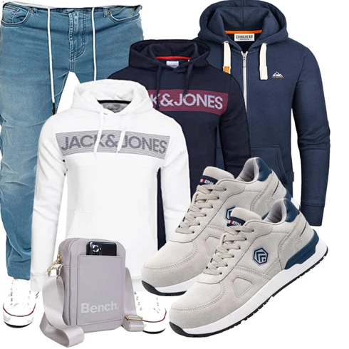 Schwarz/Dunkelblau/Weiß/Hellblau/Beige/Mischfarben/Blau Damen Pullover/Sport Sweatshirt/Hoodie/Partner Hoodie/Unisex Hoodie/Ausgefallener Hoodie/Sport Hoodie Jack & Jones kombinieren