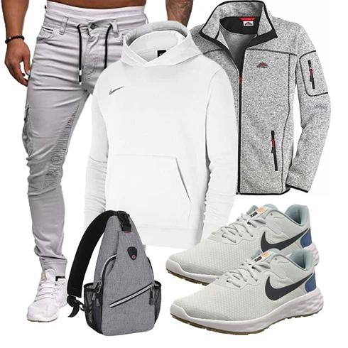 Grau/Khaki/Hellgrau StoffHose/FreizeitHose/SportHose/Löcherne Hose/Skinny Hose/BügelfaltenHose/Cargo-JoggingHose/CargoHose Cassiecy kombinieren