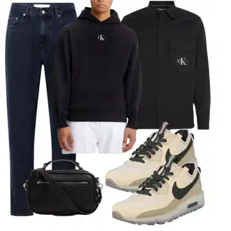 Logoprint Outfit mit Beige/Khaki gesundheitsschuh/Sommer Sneaker/Schuh Mit Rolle/Sneaker Low/Sneaker Mit Lochmuster/Skateschuh Nike Sportswear "Freizeit Outfit"