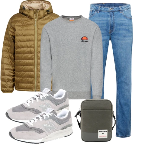 Blau/Hellblau Dad Jeans/Straight Leg Jean/Vintage Jeans/Girlfriend Jeans/Slim Fit Jeans/Regular-Fit Jeans/Mom Jean/Herren Lederjacke/Tapered-Jeans/Jeans mit Schlitz denim project kombinieren mit Grau/Hellgrau Sneaker Low/Schmaler Sneaker/Sommer Sneaker/Vintage Sneaker New Balance