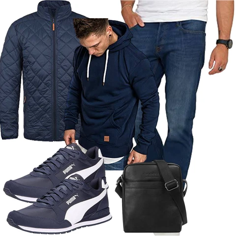 Schwarz/Blau Steppjacke/Leichte Jacke b BLEND kombinieren