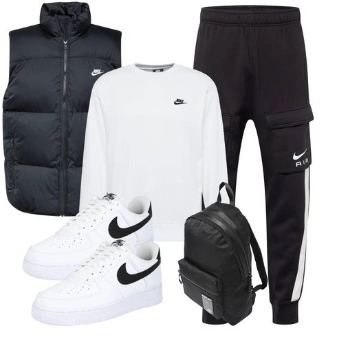 Weiß/Grau/Creme Große Größe Sweatmode/Sport Sweatshirt/Damen Pullover/Women's Fleece Sweatshirts/Lederjacke Nike Sportswear kombinieren