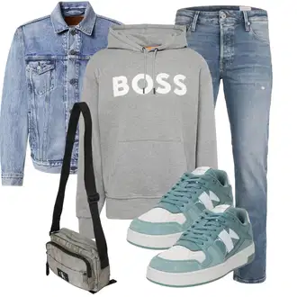 Outfit mit Hellblau/Creme/Blau Mantel/Vintage Strickjacke/Strickjacke Gefüttert/Baumwoll Strickjacke/Kurze Strickjacke/Strickjacke Mit Fransen/Vintage Jacke/Kurze Jeansjacke levi's ® "Freizeit Outfit"