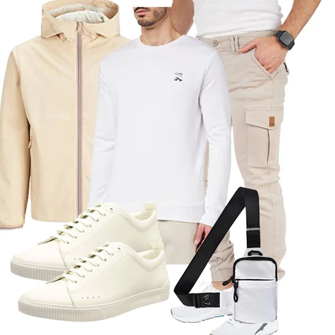 Weiß/Dunkelblau/Creme Women's Fleece Sweatshirts/Sport Sweatshirt/Damen Pullover Jack & Jones kombinieren