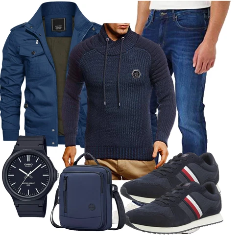 Blau Winter Parka Leif Nelson kombinieren