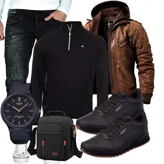 Party Outfits mit Schwarz Unkategorisiert Cipo & Baxx, Schwarz Unkategorisiert Puma, Schwarz A-QMZL "Freizeit Outfit"