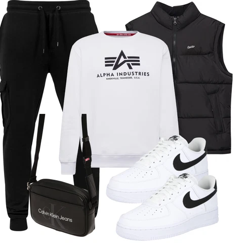 Weiß/Rot Sweatmode/Sport Sweatshirt/Damen Pullover Alpha Industries kombinieren
