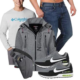 Outfit mit Hellblau Damen Pullover/Sport Sweatshirt/Women's Fleece Sweatshirts Columbia "Freizeit Outfit"