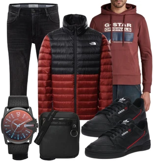 Jeans Outfits mit Mischfarben/Lila/Blau/Gelb/Hellblau/Braun Armbanduhr/Uhrwerkzeug/Smartwatch Diesel "Freizeit Outfit"