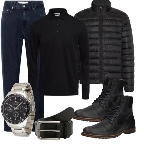 Mit Absatz Schwarz Klassischer Stiefel/Springerstiefel/SchnürStiefelette/Leder Stiefelette Bullboxer kombinieren