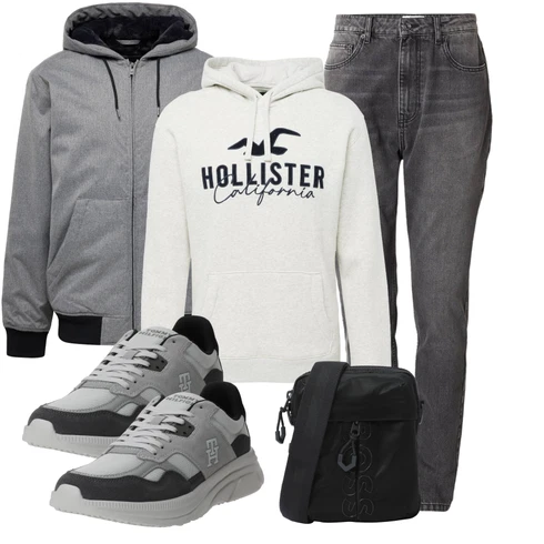 Grau/Hellgrau/Dunkelgrau High Waist Jeans/Mom Jean/Tapered-Jeans/Thermojeans/Herren Lederjacke/Vintage Jeans/Winterjacke/Dad Jeans/Jeans mit Schlitz/Slim Fit Jeans about you x jaime lorente kombinieren