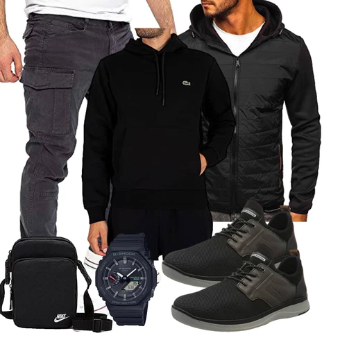 Grau/DunkelGrau/Dunkelblau/HellGrau/Khaki Löcherne Hose/Boyfriend Hose/Cargo-Jogginghose/Motorradhose/Bügelfaltenhose/Cordhose/Kurze Hose/Capri/Cargohose/Cargo Short Yazubi kombinieren