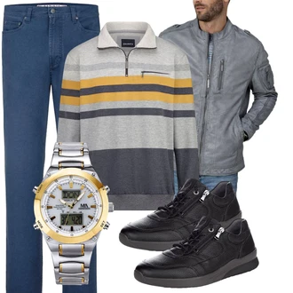 Outfit mit Schwarz Schnürschuh WaldlÄufer "Freizeit Outfit"