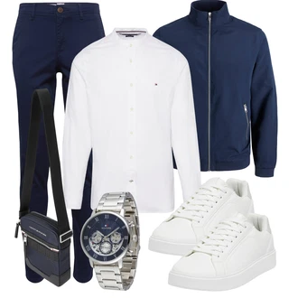 Outfit mit Weiß Schuh Leder Sneaker/Sneaker Low/Plateau-Sneaker/Schmaler Sneaker/Sneaker Mit Seitlichem Reißverschluss/Sommer Sneaker Pull&Bear "Freizeit Outfit"