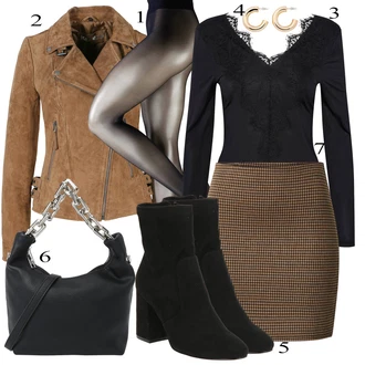 Z zadrgo spredaj outfit mit Škorenj Gležnar s platformo/Usnjeni gležnjar "Zimska oblačila"