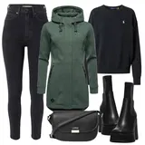 Crne i zlatne prevelike majice outfiti image