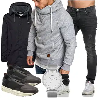 Jeans Outfits mit Schwarz Unkategorisiert Tommy Hilfiger "Herbstlicher Look"