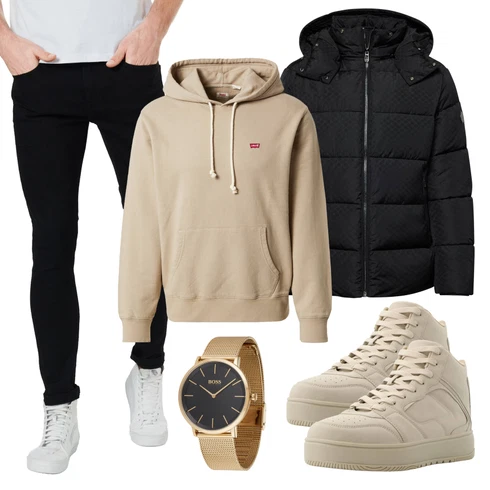 Elegant Schwarz Jeans Low Rise Jean/Push up Jeans/Regular-Fit Jeans/Lederjacke/Slim Fit Jeans/Leder Schuhe/ThermoJeans/Winterjacke Only & Sons kombinierenLook: Uni, Lack, Classic, Coole, Elegant, Premium, Schlichte