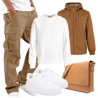 Elegant Outfit mit Braun Lange Hose Generic "Herbstliches Freizeit Outfit"Look: Sportlich, Classic, Hip Hop, Rad, Outdoor, Casual, Streetwear, Goa, Elegant, Punk, Kuschel