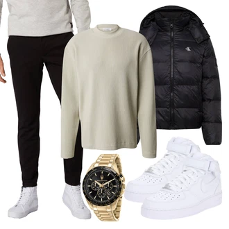 Outfit mit Khaki Thermo Pullover/Rollkragenpullover/Feinstrickpullover/Einfacher Pullover/Basic Pullover/Kaschmir Pullover trapp "Herbstliches Freizeit Outfit"