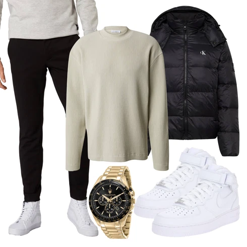 Elegant Schwarz Slim Hose/FunktionsHose/Jogger Hose/7/8 Hose/SportHose/Skinny Hose/TrainingsHose/StretchHose Only & Sons kombinierenLook: Uni, Outdoor, Coole, Smart Casual, Elegant, Casual, Schlichte, Unisex, Old Money, Moderne, Büro