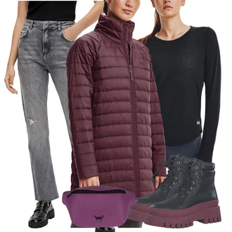 Outfit s Under Armour, Fialová/Tmavě červená/Vínová Under Armour "Perfekt na podzim"