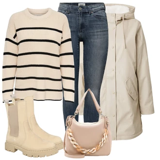 Outfit s Béžová/Hnědá/Khaki Bota Chelsea Boty/Gumová Kotníková Bota Bullboxer "Podzimní look"