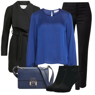 Chino Outfit sa Crna/Crvena Hlača od Odijela/Uske Hlača/Skinny Hlače/Poslovna Hlača/Hlače s Prorezom VERO MODA "Jesenski outfiti"