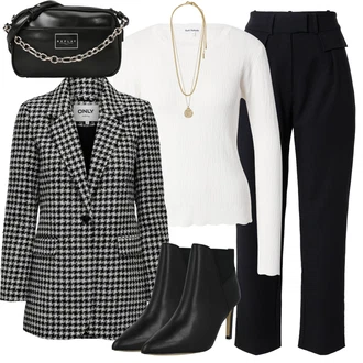 Outfit sa Zlatni/Žuta/Bež Fini lančić/Collier/Bogato ukrašena ogrlica/Statement lančić Pilgrim "Jesenski outfiti"