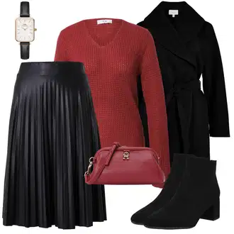 Kombinacije s čizmicama sa Crna/Tamnosiva/Siva/Žuta Suknja About You "Jesenski Outfiti"