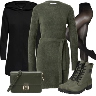 Outfit sa Crna najlonska čarapa/Hulahopke Velike Veličine/Kompresijska čarapa/najlonke/potporne tajice/vunena tajica Swedish Stockings "Jesenski outfiti"