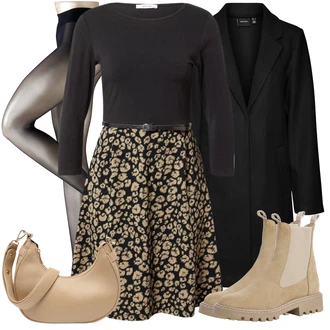 Outfit sa Crna Oversize Kaput/Vuneni Kaput/Midi Kaput/Zimski Kaput Vuneni kaput/Dugi Kaput/Sako Kaput/Kaput od Kašmira/Dugi kaput/Scuba Kaput/Frak Kaput VERO MODA "Jesenski Outfiti"